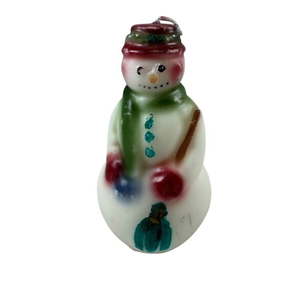 5 Christmas Novelty Candles Gurley Santa Claus Church Snowman Bell Vintage - Picture 10 of 12